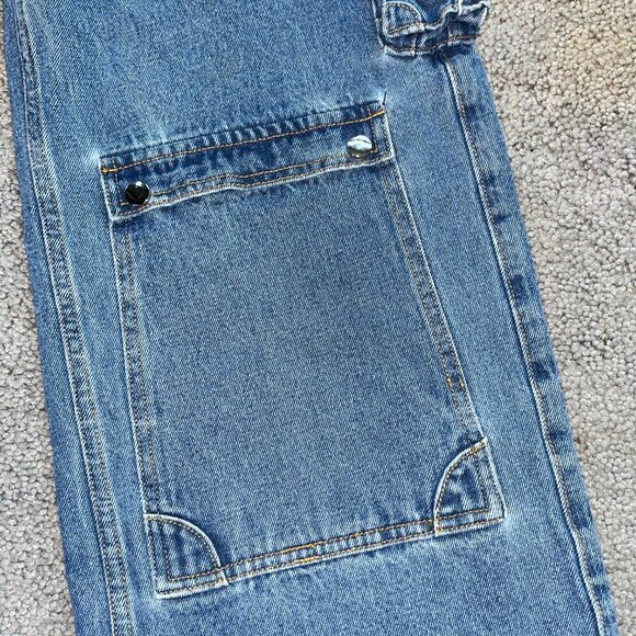 LIQUID LAGOON Y2K WIDE LEG DENIM JNCO STYLE  HEAVY BAGGY SKATER JEANS 30/32 - Picture 4 of 14
